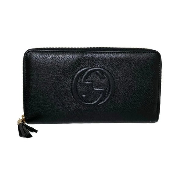 Auth GUCCI Soho 291102 Black Leather - Long Wallet - Picture 3 of 6